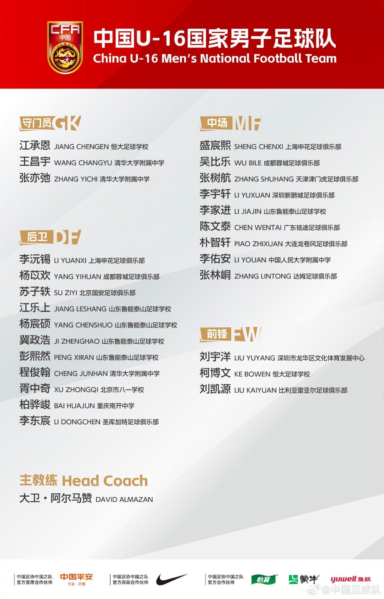 开云登录入口地址-出战蒙太古杯 U16国足月底和法国、巴西等队过招